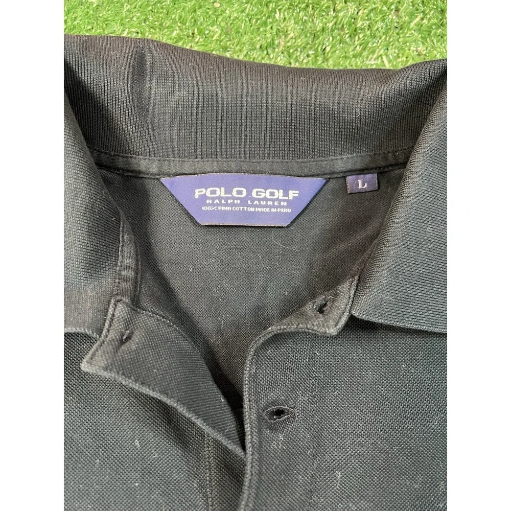 Polo Golf Ralph Lauren Polo Shirt Men L‎ Black Short Sleeve Performance